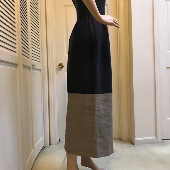 Steven Alan Colorblock Silk & Linen Blend Maxi Dress SP - Picture 3 of 12